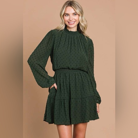 Culture Code Swiss Dot Smock Neck Mini Dress with Pockets 10010020644 - Picture 4 of 4